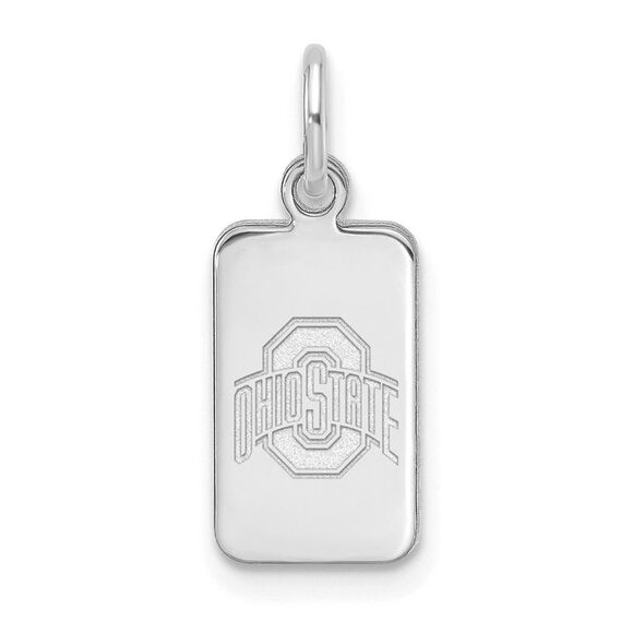 Sterling Silver Rhodium Plated The Ohio State Univ. XS Tag Charm - Picture 1 of 6
